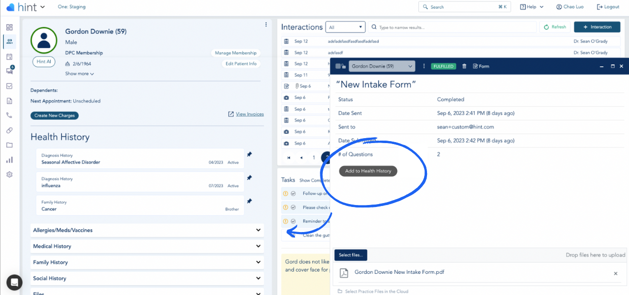 Structured Intake Forms screenshot