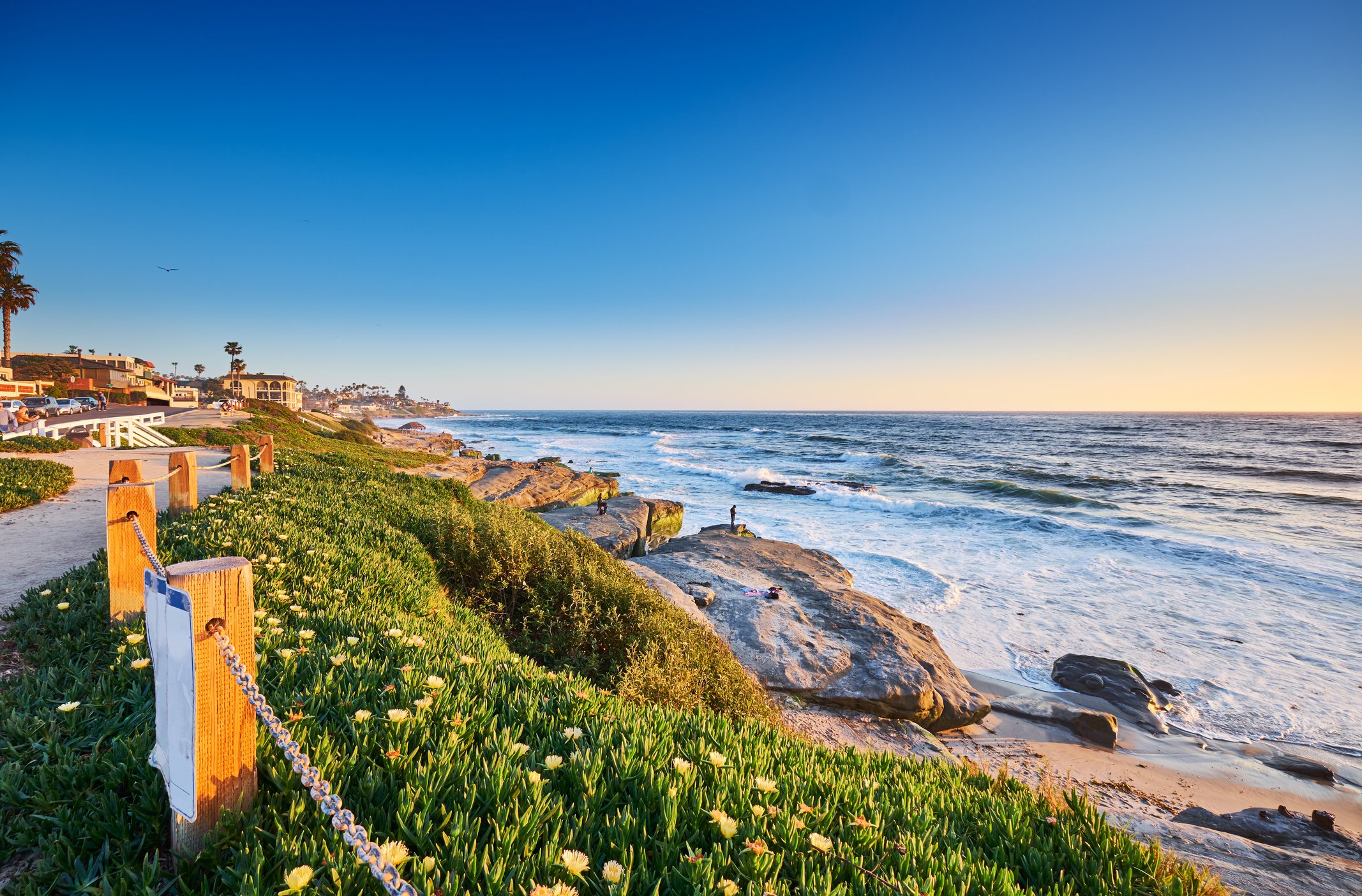 Sunset Cliffs at sunset in Point Loma San Diego